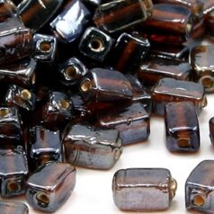 Beads, Glass Beads,  6mm Rectangular Lustre,  BROWN