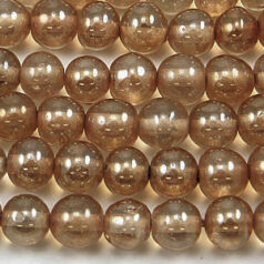 Beads, 6mm Round,  Transparent Lustre, CRYSTAL