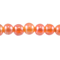 6mm Round Transparent Lustre - Orange