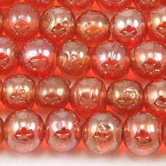 Beads, 8mm Round, Transparent Lustre, ORANGE
