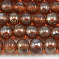 Beads, 8mm Round, Transparent Lustre, AMBER