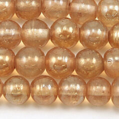Beads, 8mm Round, Transparent Lustre, GREY