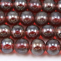 Beads, 8mm Round, Transparent Lustre, ROSE