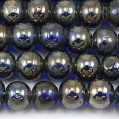 Beads, 8mm Round, Transparent Lustre, DARK SAPPHIRE