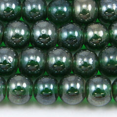 Beads, 8mm Round, Transparent Lustre, EMERALD