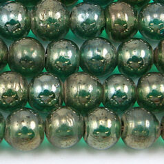 Beads, 8mm Round, Transparent Lustre, TEAL