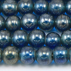 Beads, 8mm Round, Transparent Lustre, DARK BLUE AQUA