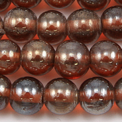 Beads, 10mm Round, Transparent Lustre, AMBER