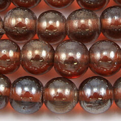 Beads, 10mm Round, Transparent Lustre, AMBER
