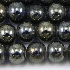 Beads, 10mm Round, Transparent Lustre, COBALT