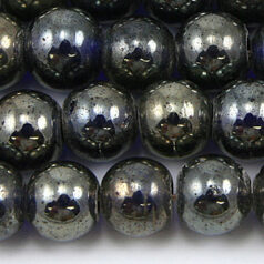 Beads, 10mm Round, Transparent Lustre, COBALT BLUE