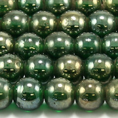 Beads, 10mm Round, Transparent Lustre, EMERALD
