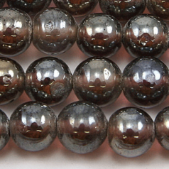 Beads, 10mm Round, Transparent Lustre, VIOLET