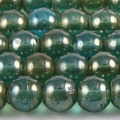 Beads, 10mm Round, Transparent Lustre, LIGHT GREEN AQUA