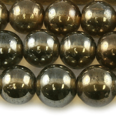 Beads, 12mm Round, Transparent Lustre, GREY