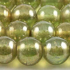Glass Bead, 12mm Round Transparent Lustre - Pale Green