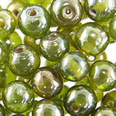 Beads, 12mm Round, Transparent Lustre, CHARTREUSE