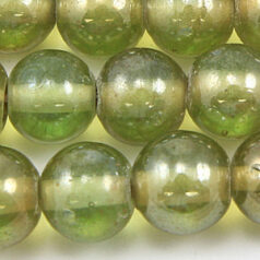 Beads, 12mm Round, Transparent Lustre, CHARTREUSE