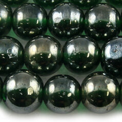 Beads, 12mm Round, Transparent Lustre, EMERALD