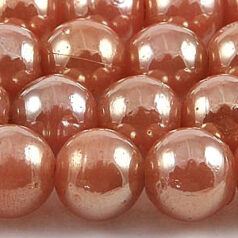 Beads, 12mm Round, Transparent Lustre, PINK OPAL