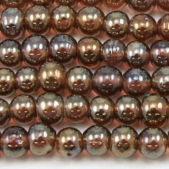 Beads, 6mm Round,  Transparent Lustre,  PURPLE