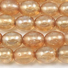 Beads, Glass Beads, 8x10mm Oval Transparent Lustre, CRYSTAL