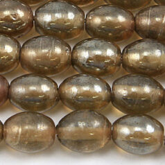 Beads, Glass Beads, 8x10mm Oval Transparent Lustre, GREY