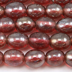 Beads, Glass Beads, 8x10mm Oval Transparent Lustre, ROSE