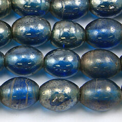 Beads, Glass Beads, 8x10mm Oval Transparent Lustre, LIGHT SAPPHIRE