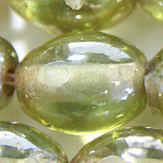 Beads, Glass Beads, 8x10mm Oval Transparent Lustre, LIGHT PERIDOT