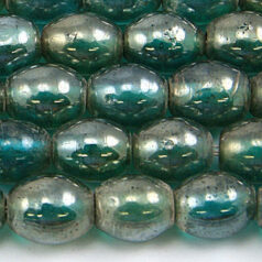 Beads, Glass Beads, 8x10mm Oval Transparent Lustre, DARK BLUE AQUA