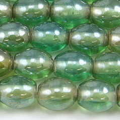 Beads, Glass Beads, 8x10mm Oval Transparent Lustre, LIGHT GREEN AQUA