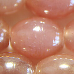Beads, Glass Beads, 8x10mm Oval Transparent Lustre, PINK OPAL