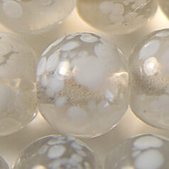 Beads, Glass Beads,  8mm Round Spotted Transparent, Crystal