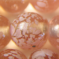 Beads, Glass Beads,  8mm Round Spotted Transparent, PINK