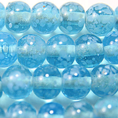 8mm Round Spotted Transparent - Lt. Aqua