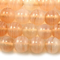 Beads, Glass Beads,  10mm Round Opal Swirl, PEACH