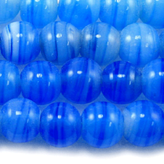Beads, Glass Beads,  10mm Round Opal Swirl, LIGHT BLUE AQUA