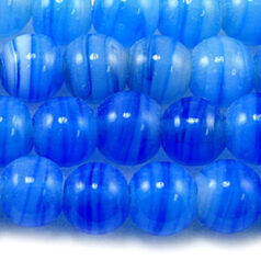 Beads, Glass Beads,  10mm Round Opal Swirl, LIGHT BLUE AQUA