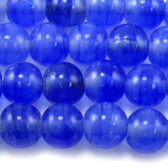 Beads, Glass Beads,  10mm Round Opal Swirl, COBALT