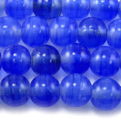 Beads, Glass Beads,  10mm Round Opal Swirl, COBALT