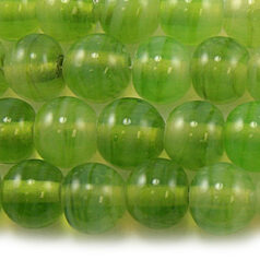 Beads, Glass Beads,  10mm Round Opal Swirl, LIGHT GREEN