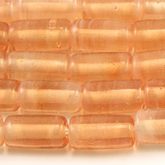 Beads, Glass Beads, 14x9mm Tube Opal Swirl, PEACH