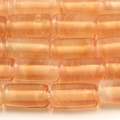 Beads, Glass Beads, 14x9mm Tube Opal Swirl, PEACH