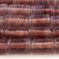 Beads, Glass Beads, 14x9mm Tube Opal Swirl, PURPLE