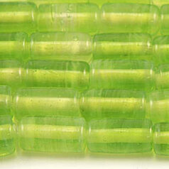 Beads, Glass Beads, 14x9mm Tube Opal Swirl, LIGHT GREEN