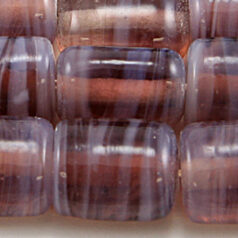 Beads, Glass Beads, 13x10mm Flat Tube Opal Swirl, PURPLE
