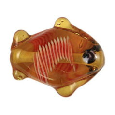 Beads, 19mmx15mm, Glass Fish Fancy, AMBER