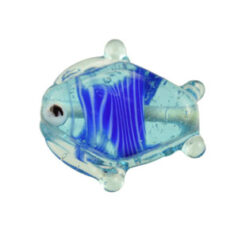 Beads, 19mmx15mm, Glass Fish Fancy - Light Blue