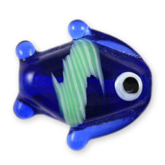 Beads, 19mmx15mm, Glass Fish Fancy, COBALT